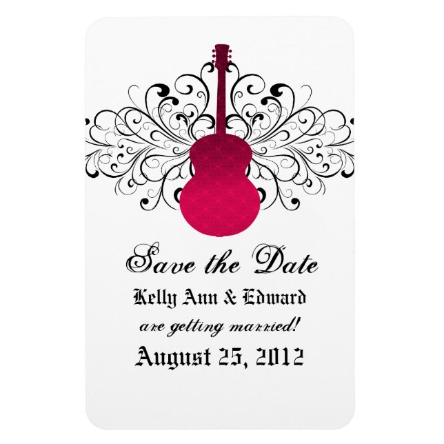 Ímã Roda Imã salve a data de violão, rosa (Vertical)