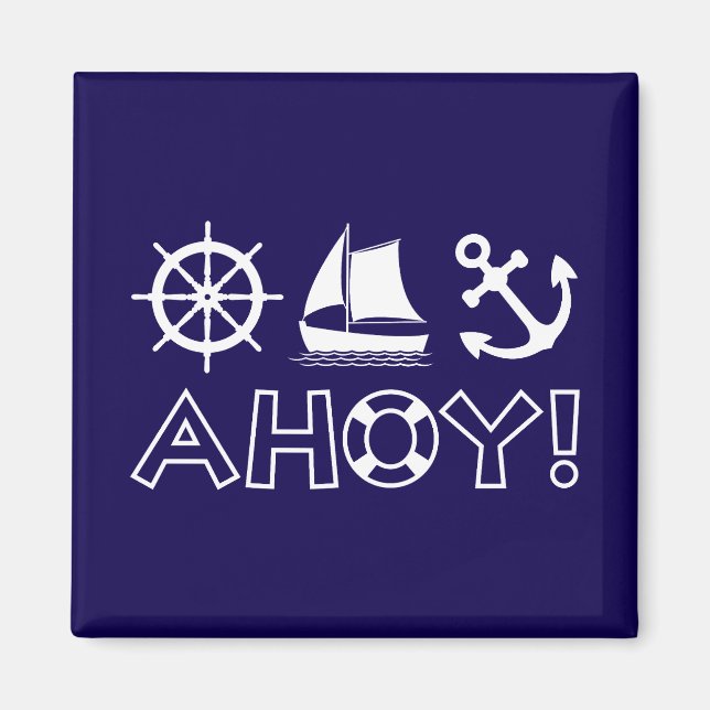 Imã Roda, veleiro, Anchor Ahoy! Branca (Frente)