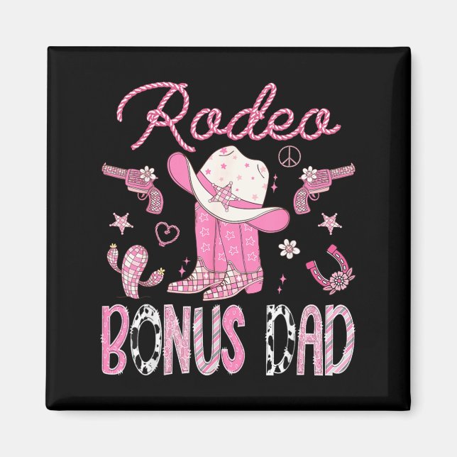 Imã Rodeio Bônus Pai Aniversário de 1 ano Botas Rosa D (Frente)
