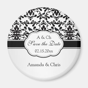 Imã Rodovalho branco preto, pássaros Salvem a Data