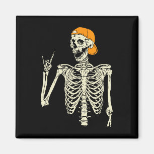 Imã Roker Skeleton Boné Skater Legal Halloween Punk Ro