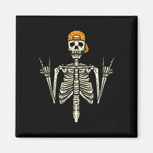 Imã Roker Skeleton Boné Skater Legal Halloween Punk Ro
