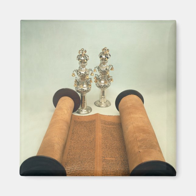 Imã Rolagem de Torah com as finais da Silver Crown (Frente)