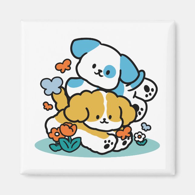 Imã Rolando Para Maio Como Pups Felizes - Cachorro Pri (Frente)