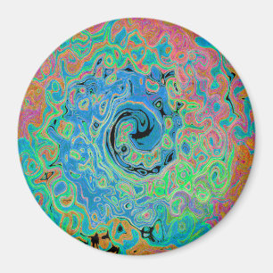 Imã Rolha de Abstrato com rolha azul de aquarela com r