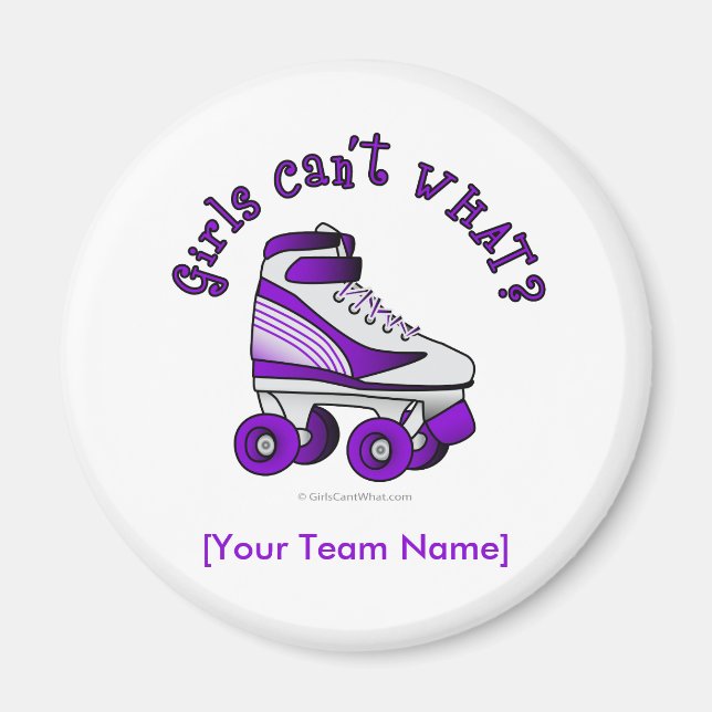 Imã Roller Derby Skate - Roxo (Frente)