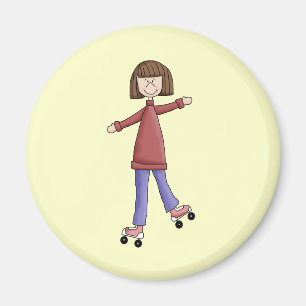 Imã Rollerskating da menina