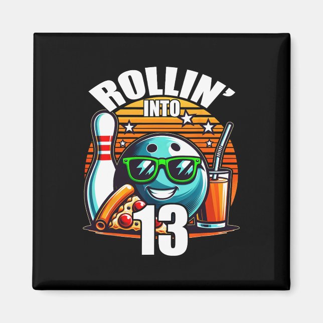 Imã Rollin para 13 13 Boliche Birthda (Frente)