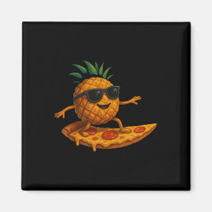 Imã Rolo de Pizza de Abacaxi Surfando Verão Divertido