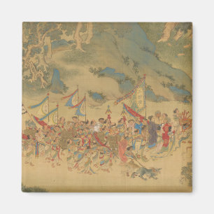 Imã rolo fragmento tributo Qiu Ying antiga china pai