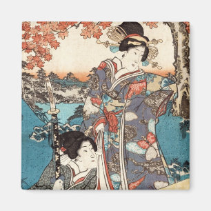 Imã Rolo velho da gueixa japonesa legal do ukiyo-e do