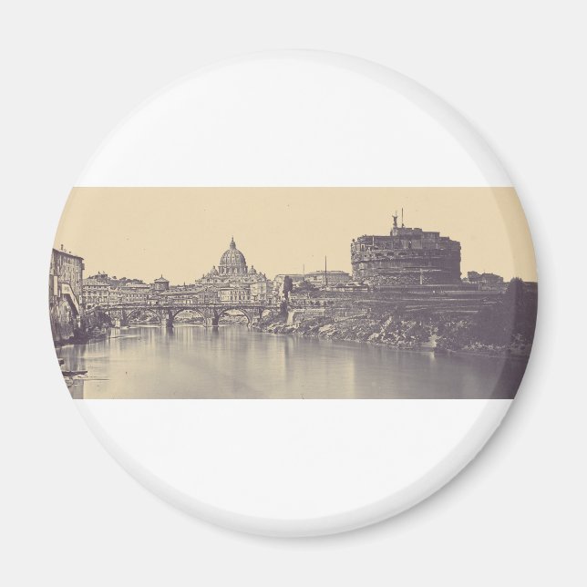 Imã Roma Antiga Castelo Tibre e Vaticano Arte Fina (Frente)