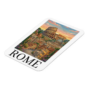 Ímã Roma Colorida Itália Coliseu Arte de Viagem Vintag