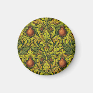 Imã Romã Folhagem Dourada Ornata William Morris