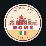 Imã Roma Itália Cidade Skyline Emblem<br><div class="desc">Design de arte colorida e minimalista de Roma,  com monumentos e marcos da cidade de Itália.</div>