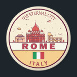 Imã Roma Itália Cidade Skyline Emblem<br><div class="desc">Design de arte colorida e minimalista de Roma,  com monumentos e marcos da cidade de Itália.</div>