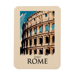Ímã Roma Itália Colosseum Ilustração Viagem Art