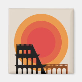 Imã Roma, Itália Colosseum Postcard Unidited Vintage