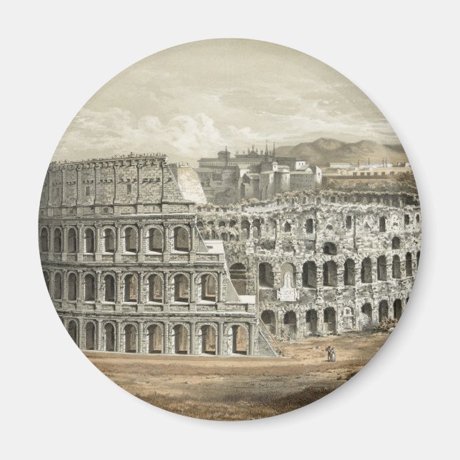 Imã Roman Coliseum Vintage Art (Frente)