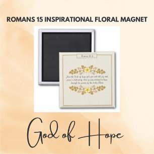 Imã Romanos 15 Deus da Esperança Floral Inspirador Coz