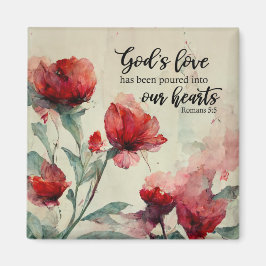 Imã Romanos 5:5 Bíblia de amor de Deus Verso Flores Ro