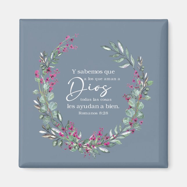 Imã Romanos 8:28, verso da bíblia espanhola (Frente)