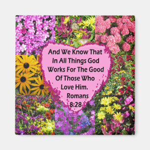 IMÃ ROMANOS FLORAIS BONITO 8:28 VERSÃO DE SCRIPTURE