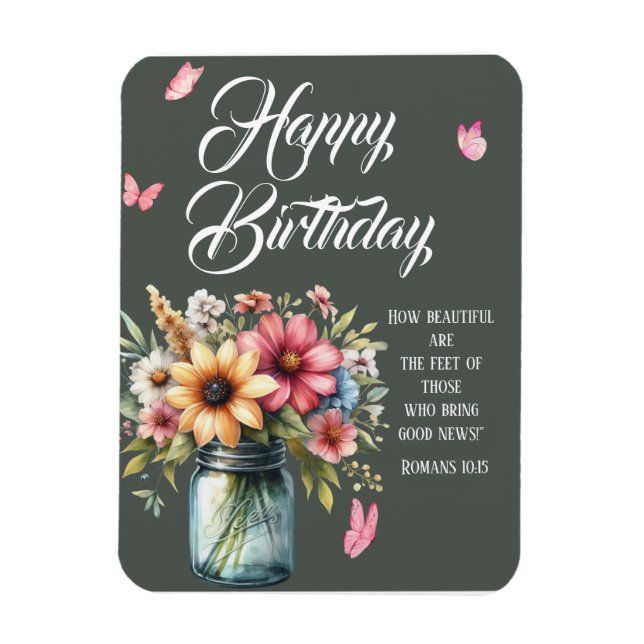 Ímã Romans 10:15 Birthday Greeting Magnet (Vertical)