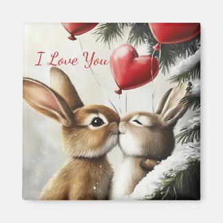 Imã Romantic Bunny Couple Valentine's Day Magnet