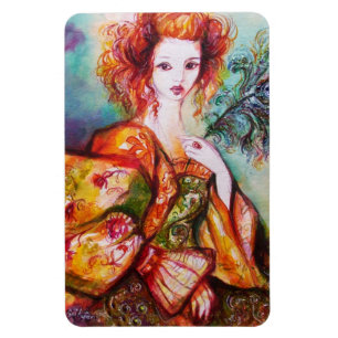 ÍMÃ ROMANTIC WOMAN WITH PEACOCK FEATHER