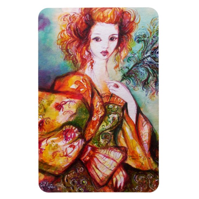 ÍMÃ ROMANTIC WOMAN WITH PEACOCK FEATHER (Vertical)