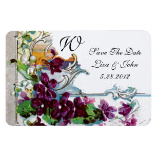 Ímã ROMANTİCA 4 MONOGRAM, Salve A Data,Verde,Branco