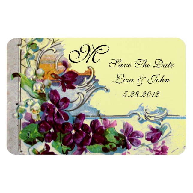 Ímã ROMANTİCA 4 MONOGRAM ,Save The Date,green,yellow (Horizontal)