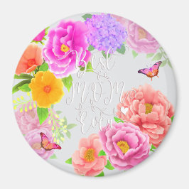 Imã Romântica Peonies Garden Blue Melhor Mãe