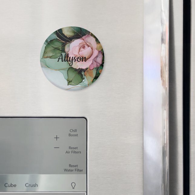 Imã Romântico Dourado Blush Rosa Floral Chá de Noiva (In Situ (Fridge))