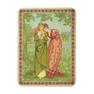 Ímã Romântico Elegante Vintage Dia dos Namorados, Era
