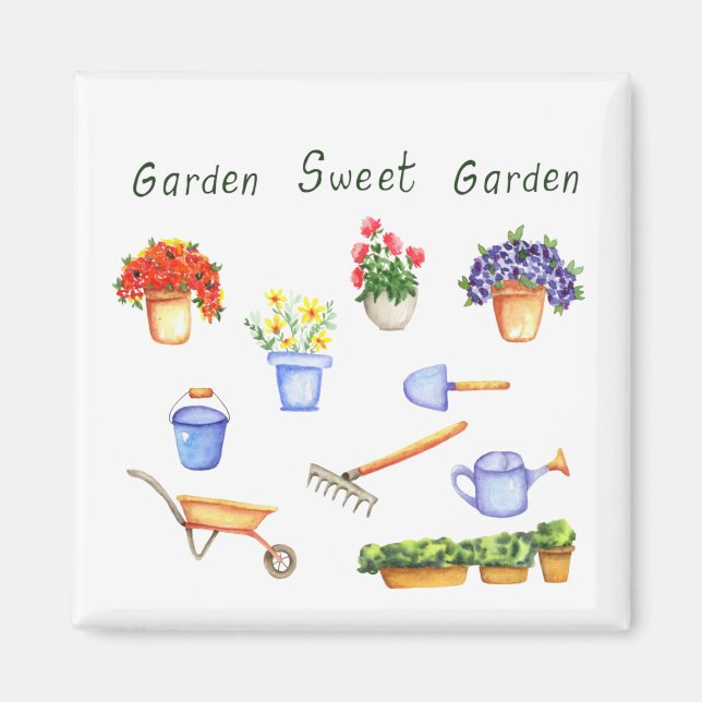 Imã Romântico Eu amo as minhas flores, Cuta Minimalist (Frente)