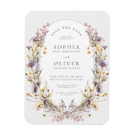 Ímã Romântico Flor Selvagem Salva a Data