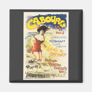 Imã Romântico Vintage Cabourg Viagem Holiday Poster