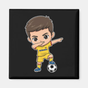 Imã Romênia Dab Criança Gol Cartoon Bandeira Romena Pa