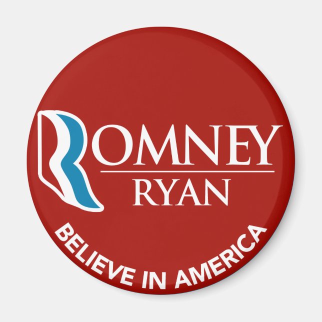 Imã Romney Ryan Acredita Na America Round Red (Frente)