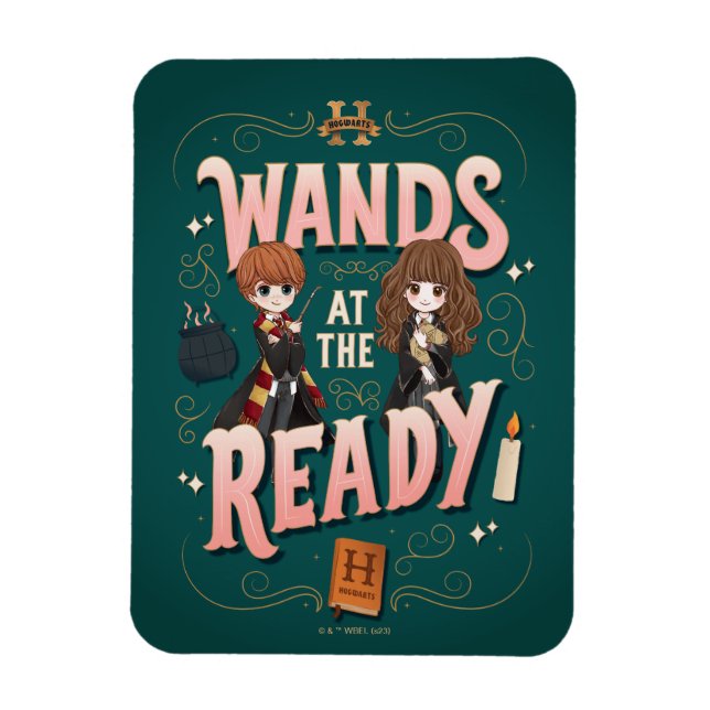 Ímã Ron & Hermione Wands no Ready (Vertical)