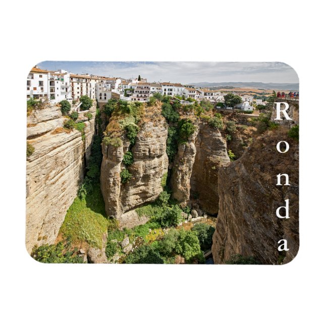 Ímã Ronda. Canyon. Cidade. Pessoas. (Horizontal)