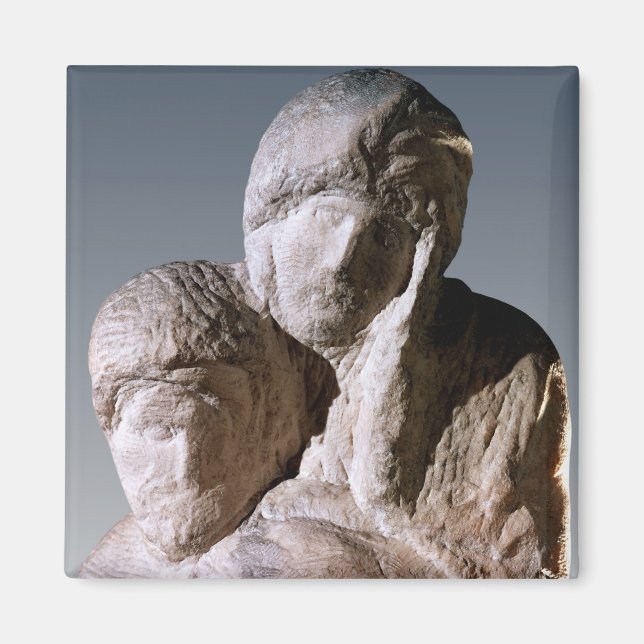 Imã Rondanini Pieta, detalhe dos chefes de Cristo (Frente)