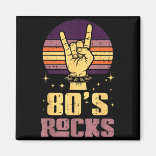 Imã Roqueiro dos Anos 80 Mão Música de Metal Punk Vint