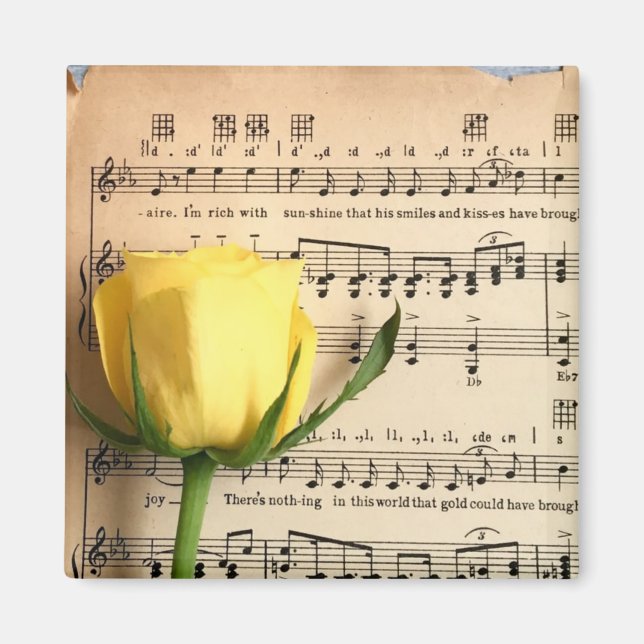Imã Rosa Amarelo-Folha (Frente)