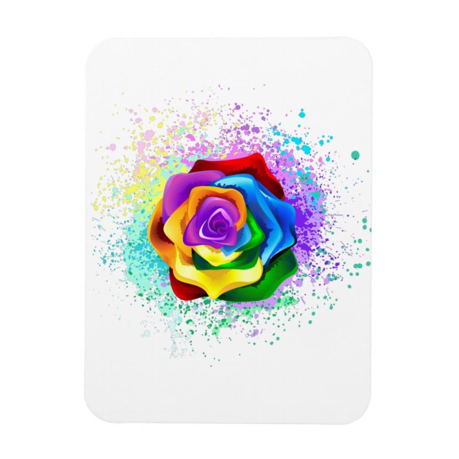 Ímã Rosa Arco-Íris Colorida (Vertical)