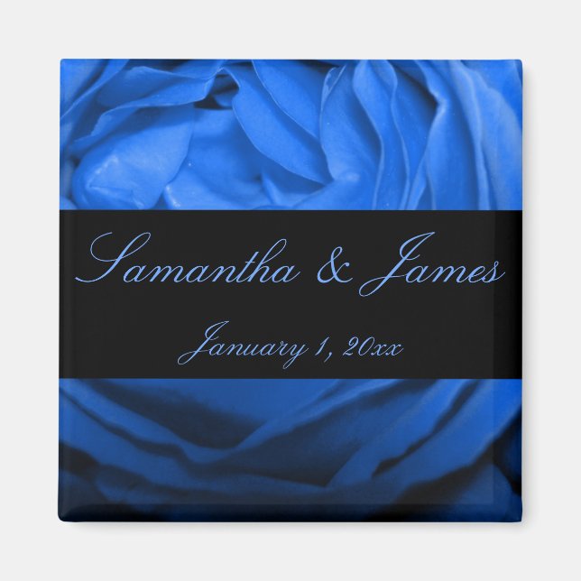 Imã Rosa Azul Casamento Pessoal (Frente)