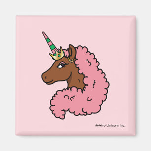 Imã Rosa claro Afro Unicorn