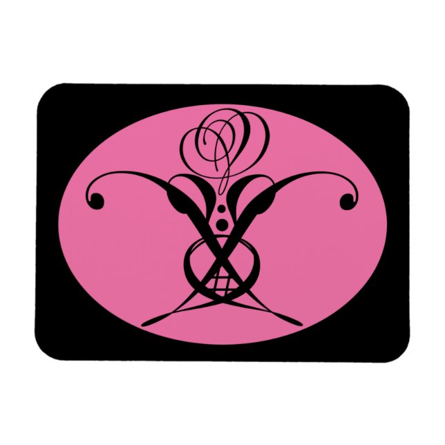 Ímã Rosa cor-de-rosa e preto (Horizontal)